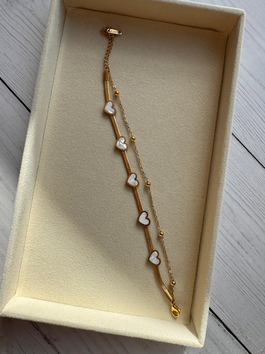 Golden Hearts Chain Bracelet