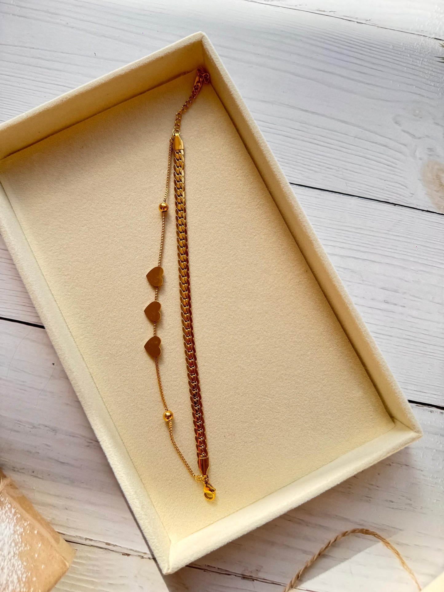 Golden Duo Heart Bracelet